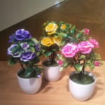 Artificial Mini ROse With ROund Vase