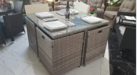 ratten dining set