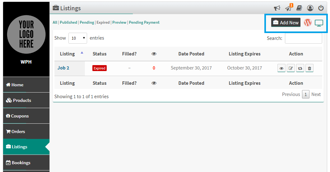 Add new listing