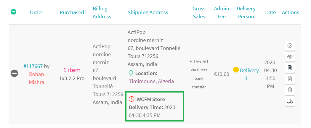 View Customers Preferred Shipping Time